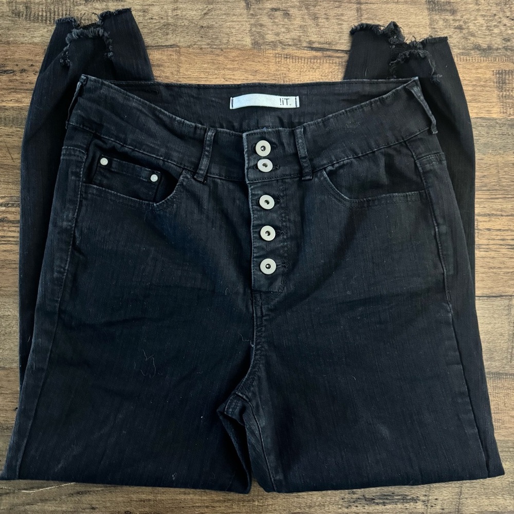 EUC !it Jeans Button Front Black Jeans - Picture 5 of 11